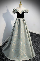 Stylish Satin Long A-Line Prom Dress, Off the Shoulder Evening Party Dress